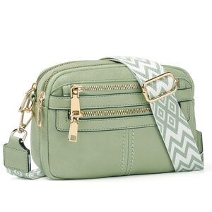 5134 Crossbody Bags , 6-Pockets Cross Body Purse, Vegan Leather Handbags